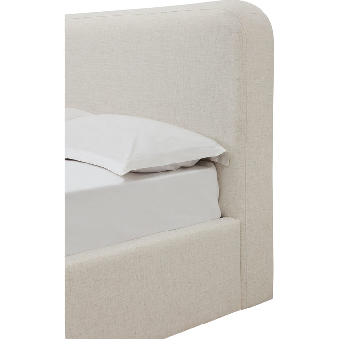 Modus Furniture Off White Upholstered Platform Bed in Whipped Honey Linen  MQ1LJ  Image 4