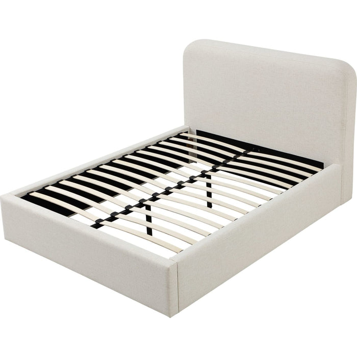 Modus Furniture Off White Upholstered Platform Bed in Whipped Honey Linen  MQ1LJ  Image 5