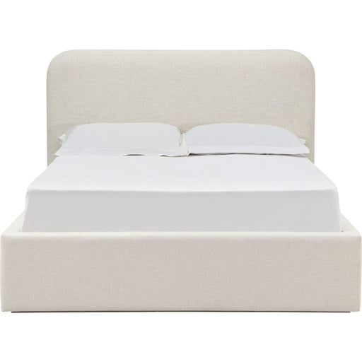 Modus Furniture Off White Upholstered Platform Bed in Whipped Honey Linen  MQ1LJ  Main Image