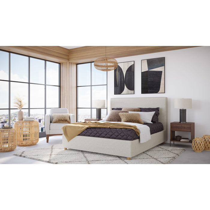 Modus Furniture Olivia Upholstered Platform Bed in Ivory (2026)  KKJMJ  Image 4