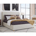 Modus Furniture Olivia Upholstered Platform Bed in Ivory  KKJMH  Main Image