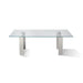 Modus Omnia 104 inch Rectangular Dining Table Ultra Clear Glass and brushed Stainless Steel Image 5