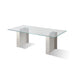 Modus Omnia 84 inch Rectangular Dining Table Ultra Clear Glass and brushed Stainless Steel Image 3