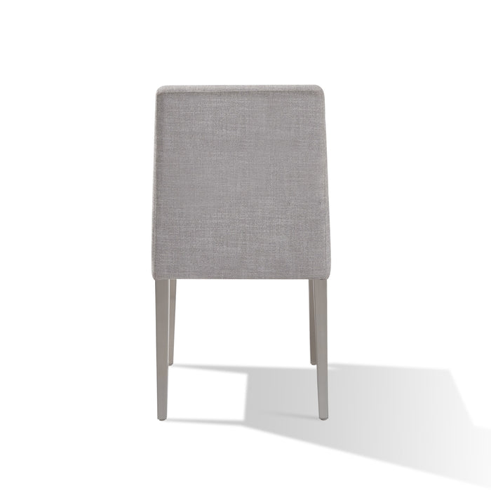 Modus Omnia Dining Chair in Silver Linen and Brushed Stainless Steel Image 7