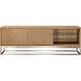 Modus Furniture One Coastal Modern 74 inch TV Console in Brushed Stainless Steel and Bisque 655450404719 JVLH263 Image 1