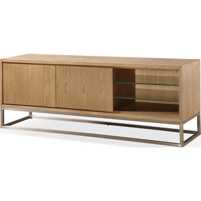 Modus Furniture One Coastal Modern 74 inch TV Console in Brushed Stainless Steel and Bisque 655450404719 JVLH263 Image 2