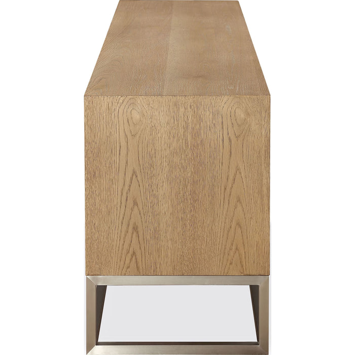 Modus Furniture One Coastal Modern 74 inch TV Console in Brushed Stainless Steel and Bisque 655450404719 JVLH263 Image 4