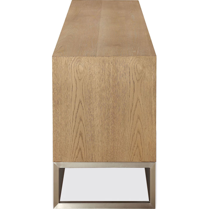 Modus Furniture One Coastal Modern 84 inch TV Console in Brushed Stainless Steel and Bisque 655450404726 JVLH263L Image 4