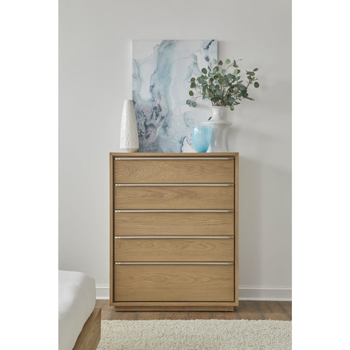 Modus Furniture One Coastal Modern Five Drawer Chest in Bisque 655450404825 JVLH84 Main Image
