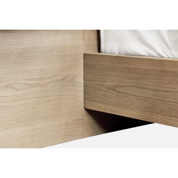 Modus One Coastal Modern Live Edge Wall Bed with Floating Nightstands in Bisque Image 5