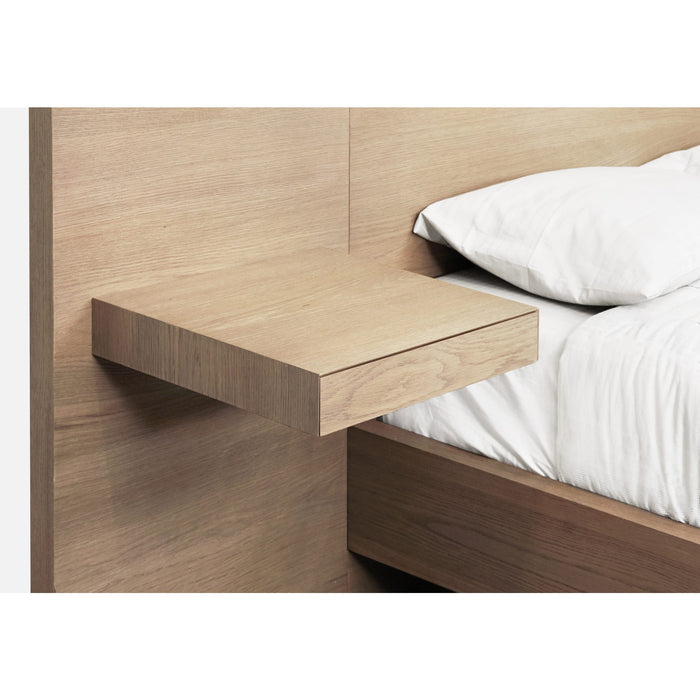Modus One Coastal Modern Live Edge Wall Bed with Floating Nightstands in Bisque Image 8