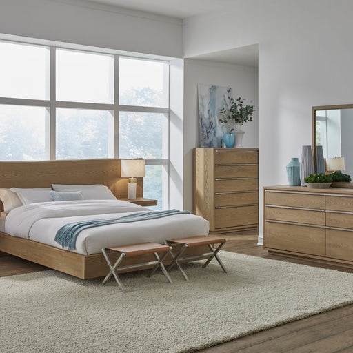 Modus Furniture One Coastal Modern Live Edge Wall Bed with Floating Nightstands in Bisque  JVLHJ  Image 12