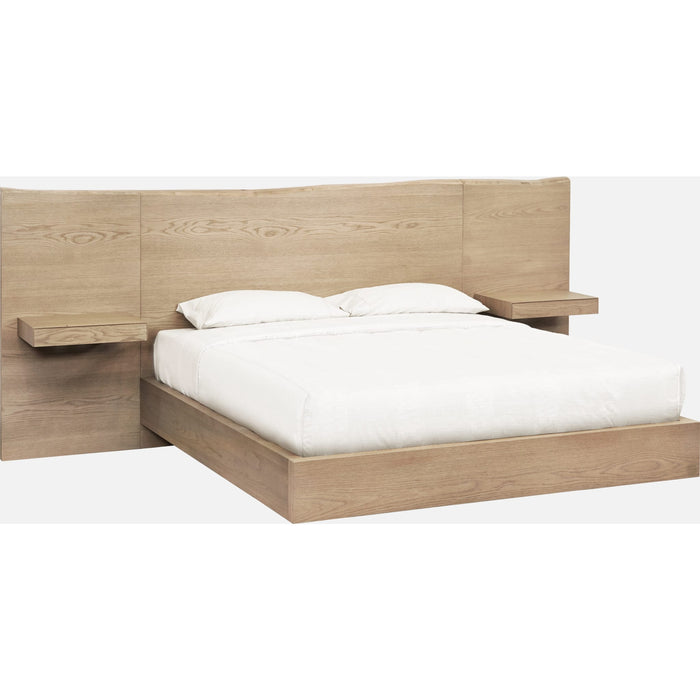 Modus Furniture One Coastal Modern Live Edge Wall Bed with Floating Nightstands in Bisque  JVLHJ  Image 2