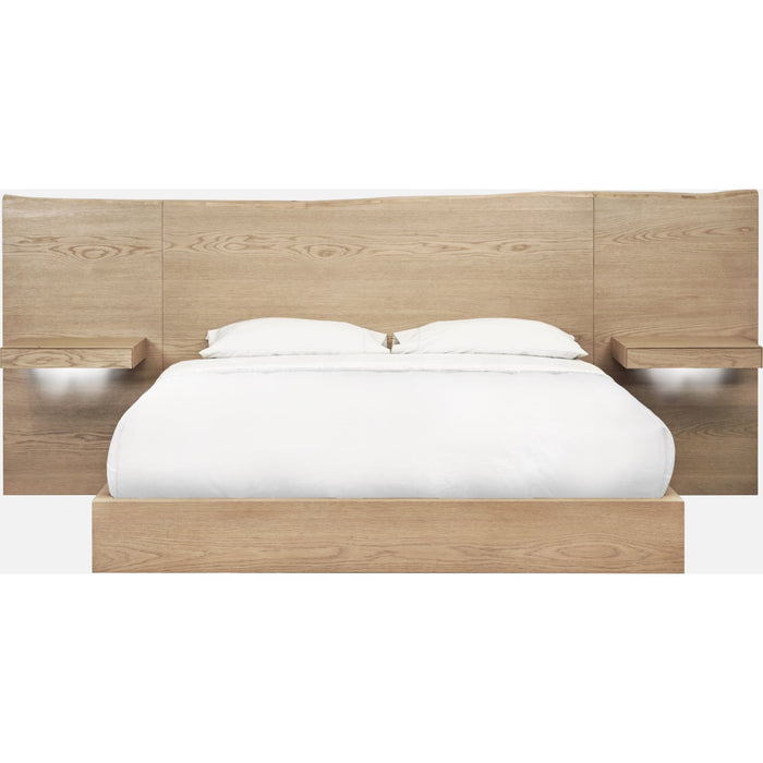 Modus Furniture One Coastal Modern Live Edge Wall Bed with Floating Nightstands in Bisque  JVLHJ  Image 3