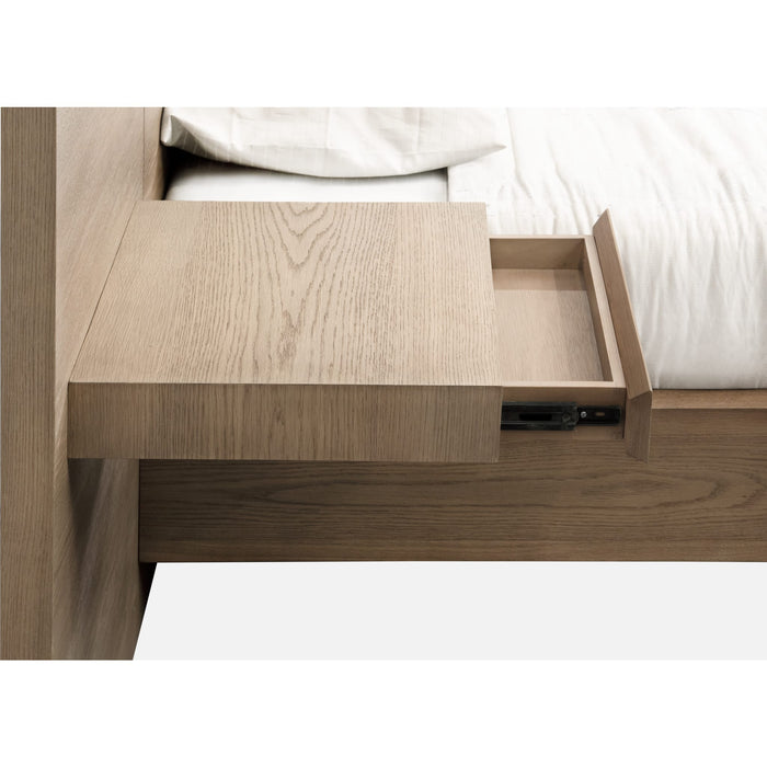 Modus Furniture One Coastal Modern Live Edge Wall Bed with Floating Nightstands in Bisque  JVLHJ  Image 9