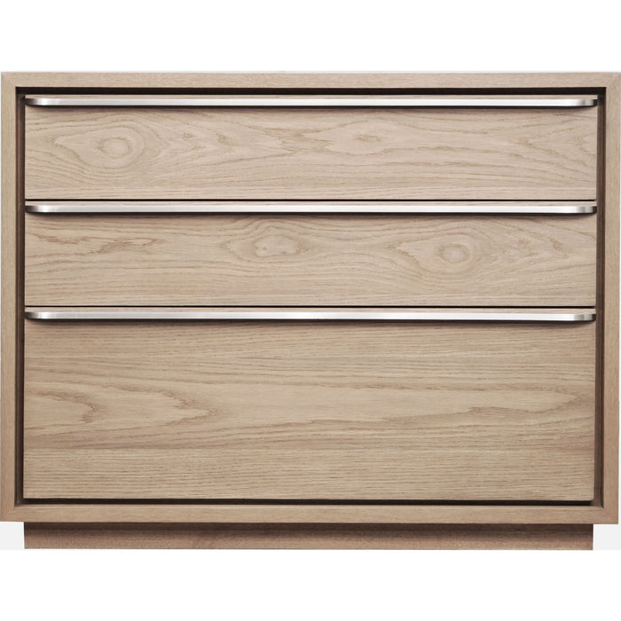 Modus Furniture One Coastal Modern Three Drawer USB charging Nightstand in Bisque 655450404795 JVLH81B Image 1