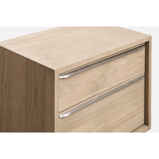 Modus One Coastal Modern Two Drawer USB-Charging Nightstand in Bisque Image 1