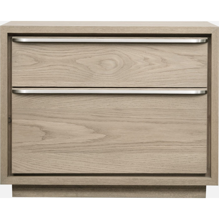 Modus Furniture One Coastal Modern Two Drawer USB Charging Nightstand in Bisque 655450404788 JVLH81 Image 1