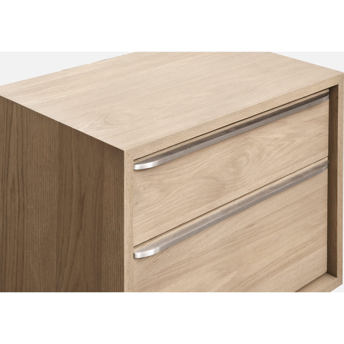 Modus Furniture One Coastal Modern Two Drawer USB Charging Nightstand in Bisque 655450404788 JVLH81 Image 2