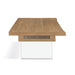 Modus One Live-Edge White Oak and Glass Coffee Table in BisqueImage 1