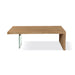 Modus One Live-Edge White Oak and Glass Coffee Table in Bisque Main Image