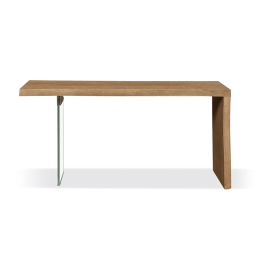 Modus One Live-Edge White Oak and Glass Console Table in BisqueMain Image