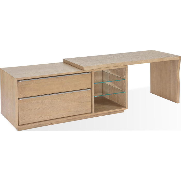 Modus Furniture One Live Edge Edge Executive Desk in White Oak and Glass 655450404610 JVLH12 Image 2