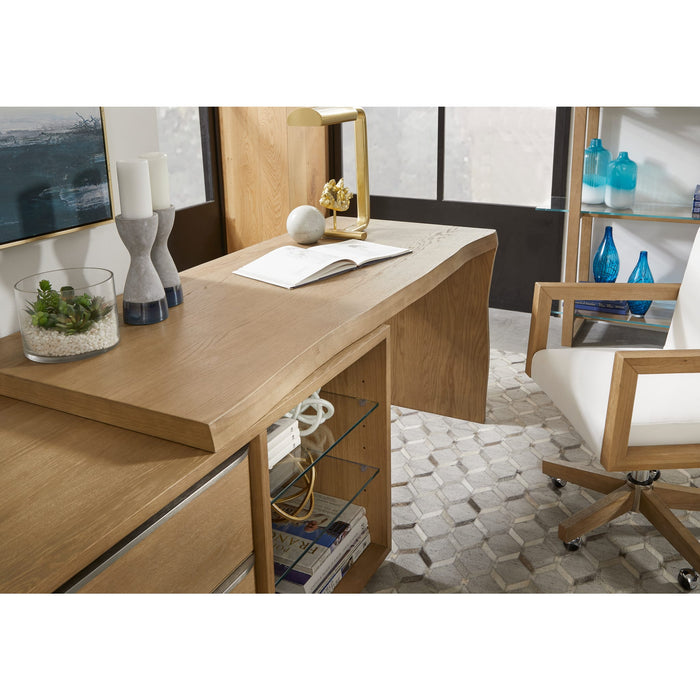 Modus Furniture One Live Edge Edge Executive Desk in White Oak and Glass 655450404610 JVLH12 Image 5
