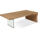 Modus Furniture One Live Edge White Oak and Glass Coffee Table in Bisque 655450404665 JVLH21 Image 2
