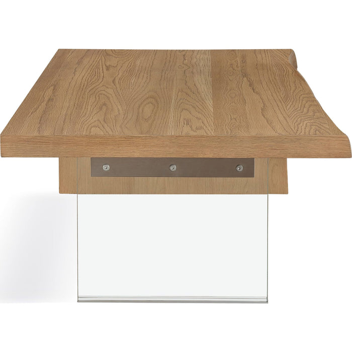 Modus Furniture One Live Edge White Oak and Glass Coffee Table in Bisque 655450404665 JVLH21 Image 3