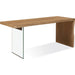 Modus Furniture One Live Edge White Oak and Glass Console Table in Bisque 655450404689 JVLH23 Image 1