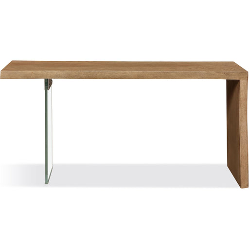 Modus Furniture One Live Edge White Oak and Glass Console Table in Bisque 655450404689 JVLH23 Image 2
