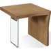 Modus Furniture One Live Edge White Oak and Glass End Table in Bisque 655450404672 JVLH22 Image 1