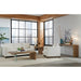 Modus Furniture One Live Edge White Oak and Glass End Table in Bisque 655450404672 JVLH22 Image 4