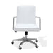 Modus One Metal Frame Home Office Chair in Brushed Stainless Steel and White Leather Image 1
