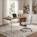 Modus Furniture One Metal Frame Home Office Chair in Brushed Stainless Steel and White Leather 655450404290 JVA417 Image 1