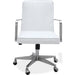 Modus Furniture One Metal Frame Home Office Chair in Brushed Stainless Steel and White Leather 655450404290 JVA417 Image 1