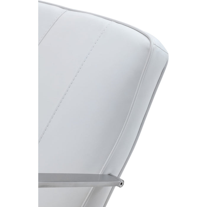 Modus Furniture One Metal Frame Home Office Chair in Brushed Stainless Steel and White Leather 655450404290 JVA417 Image 2