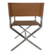 Modus One Modern Coastal Director's Dining Arm Chair in Cognac and Brushed Stainless Steel Image 2