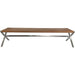 Modus Furniture One Modern Coastal Director s Style Leather Dining Bench in Cognac and Brushed Stainless Steel 655450404337 JVHH65 Image 1