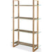 Modus Furniture One Modern Coastal Glass Shelf Bookcase in Solid Wood 655450404658 JVLH19 Image 1