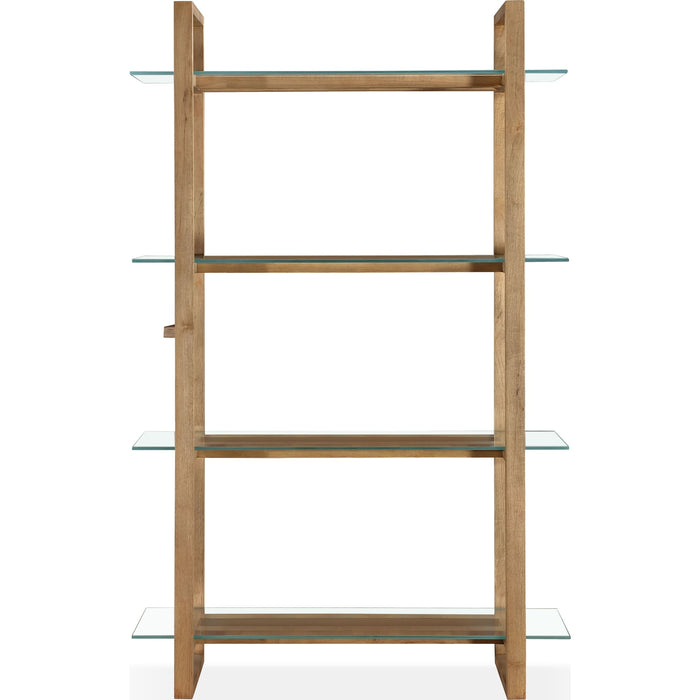 Modus Furniture One Modern Coastal Glass Shelf Bookcase in Solid Wood 655450404658 JVLH19 Image 2