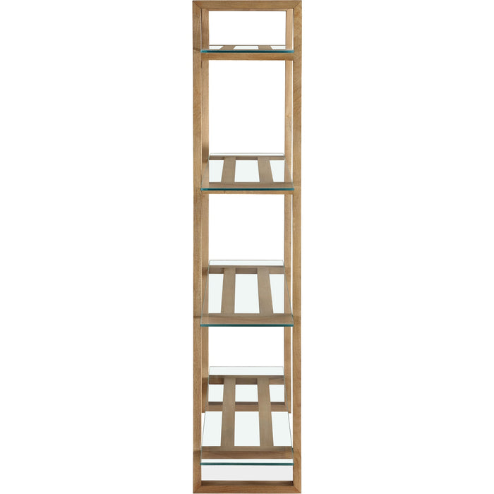Modus Furniture One Modern Coastal Glass Shelf Bookcase in Solid Wood 655450404658 JVLH19 Image 3