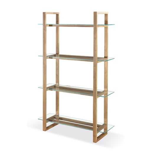 Modus One Modern Coastal Glass Shelf Bookcase in Solid WoodMain Image