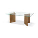 Modus One Modern Coastal Glass Top Dining Table in White Oak Image 1