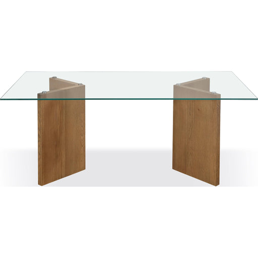 Modus Furniture One Modern Coastal Glass Top Dining Table in White Oak 655450404450 JVLH61 Image 2