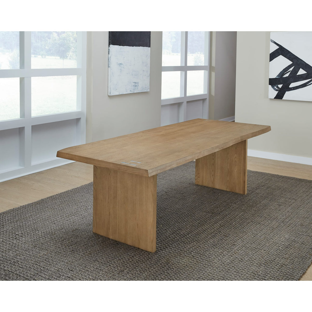 One Modern Coastal Live Edge Dining Table in White Oak — Modus
