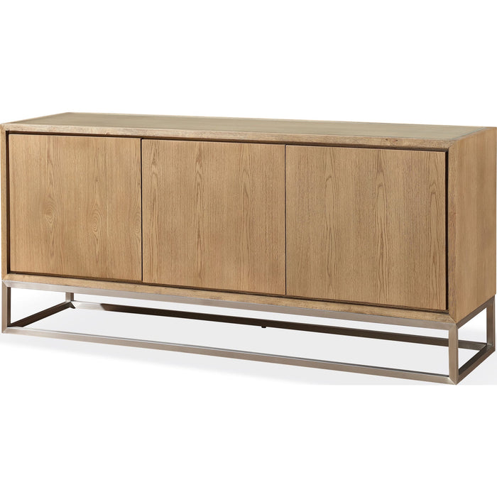 Modus Furniture One Modern Coastal Metal Base Sideboard in White Oak and Brushed Stainless Steel 655450404580 JVLH78G Image 2