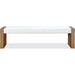 Modus Furniture One Modern Coastal Slab Leg Upholstered Dining Bench in White Oak and White Pearl 655450404566 JVLH71P Image 1