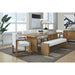 Modus Furniture One Modern Coastal Slab Leg Upholstered Dining Bench in White Oak and White Pearl 655450404566 JVLH71P Image 4